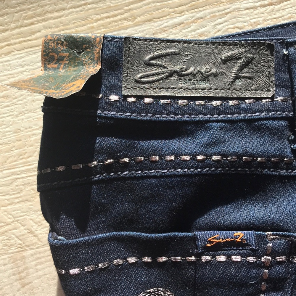 Seven7 Dark Wash Straight Cut Jeans, Size 27 - Picture 9 of 12